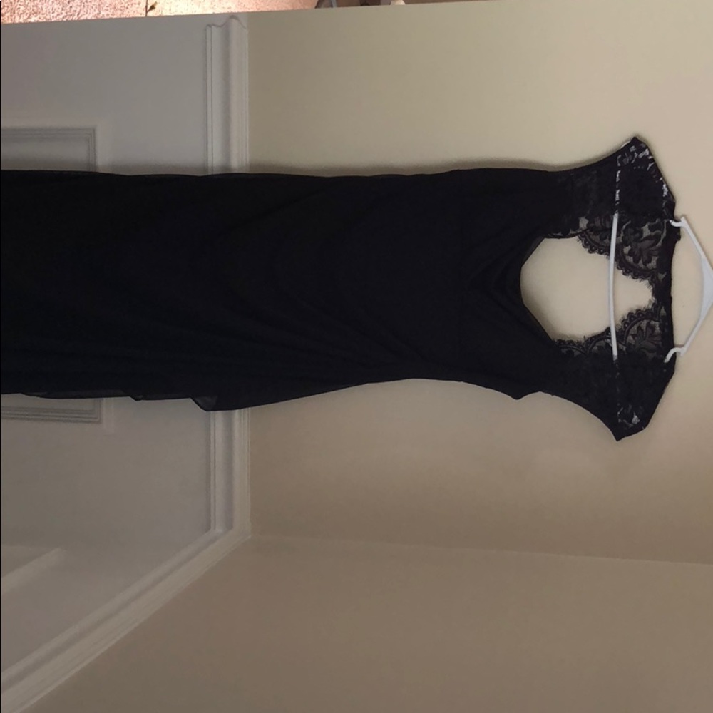 David’s Bridal XScape Bridesmaid Dress in Plum.